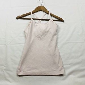 Lululemon Tank Womens Size 2 Power Y Pink Athletic Yoga Shelf Bra Strappy
